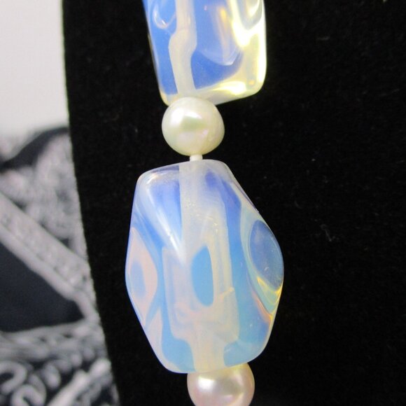 Stauer Opalite with Baroque Pearls Necklace and Earrings Set (Retired) - Picture 8 of 14